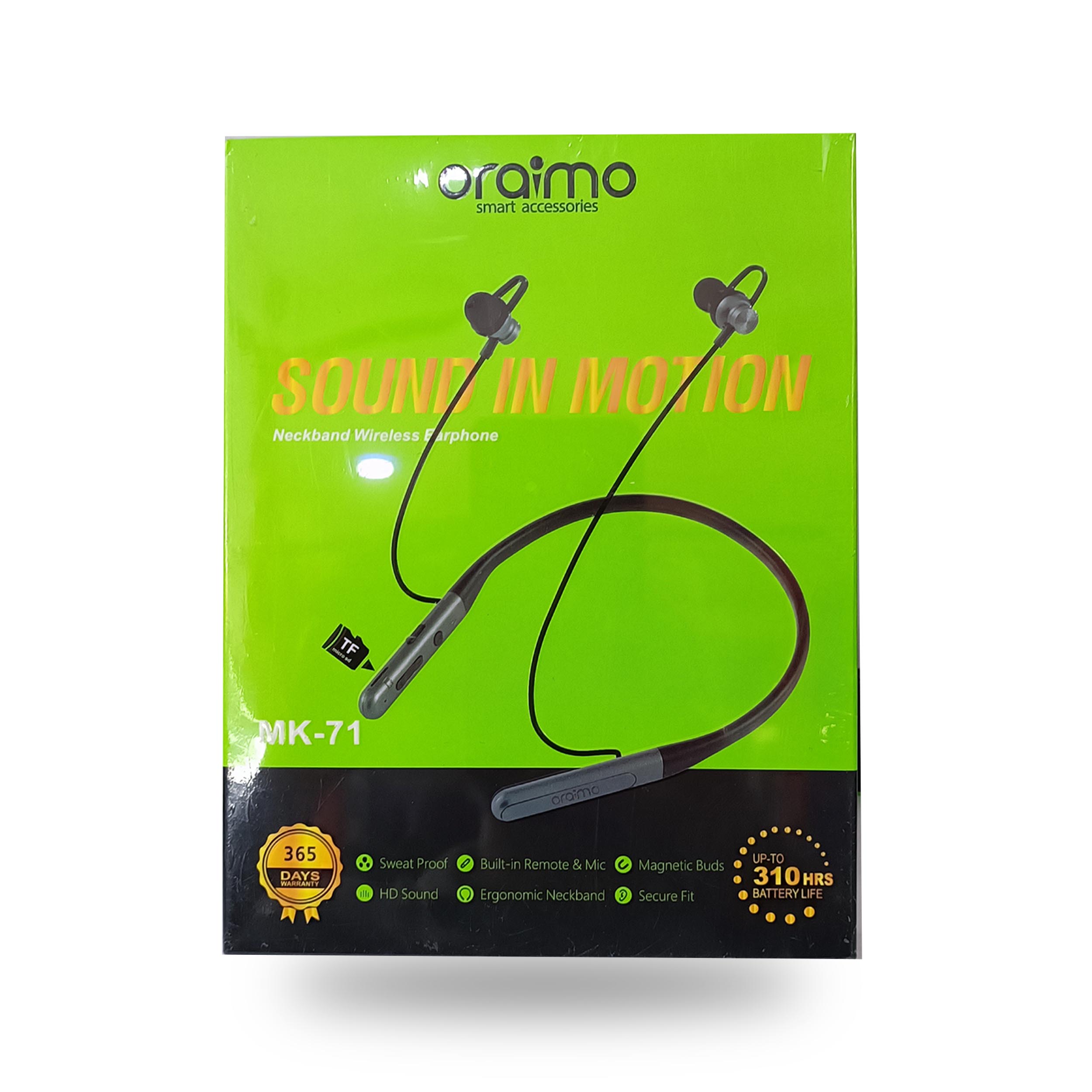 Oraimo Wireless Neckband Earphone MK 71 New touch of class